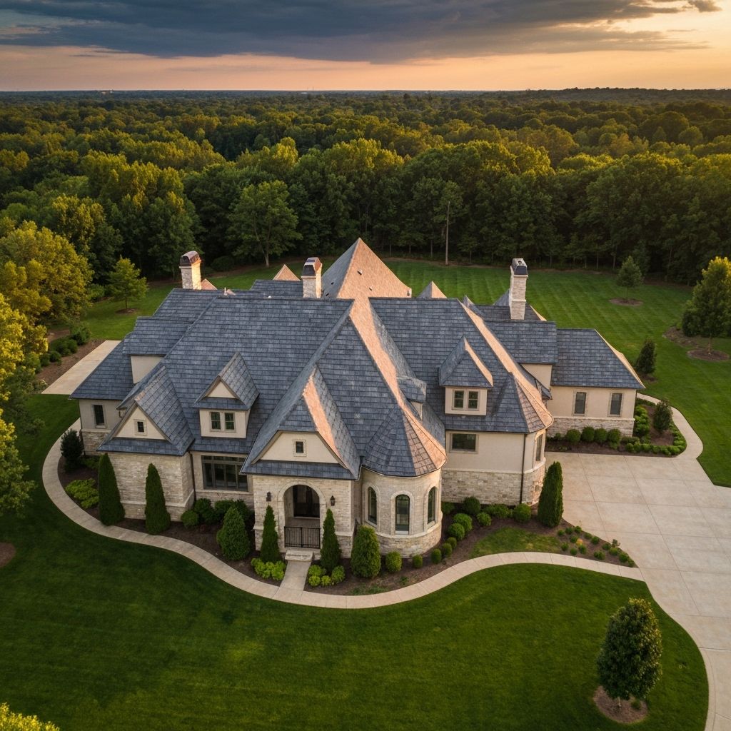 Luxury mansion with beautiful roof